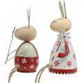 Floristik24 Bunny with child edge seater Easter wood, metal H21/23cm set of 2