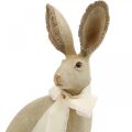 Floristik24 Easter bunny sitting with bow polyresin table decoration Easter H30cm