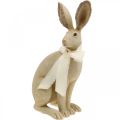 Floristik24 Easter bunny sitting with bow polyresin table decoration Easter H30cm