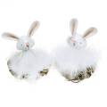 Floristik24 Easter bunny in the nest, spring decoration, decoration bunny, Easter decoration, bunny figure white 4pcs