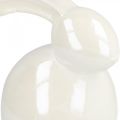 Floristik24 Decorative bunny, Easter decoration, ceramic Easter bunny white, mother-of-pearl H9.5cm 4pcs