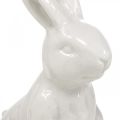 Floristik24 Ceramic bunny sitting white Easter bunny Easter decoration H14.5cm 3pcs