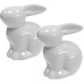 Floristik24 Decorative hare ceramic white Easter bunny sitting H8.5cm 4pcs