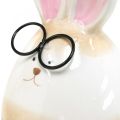 Floristik24 Ceramic Easter Bunny with glasses, Easter decoration pair of rabbits H19cm 2pcs