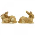 Floristik24 Easter bunny lying brown ceramic rabbit pair decorative figure 15.5cm 2pcs