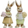Floristik24 Deco Easter bunnies with egg, Easter decoration bunnies, ceramic, H24cm 2pcs