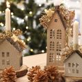 Decorative metal house with windows and fireplace, 28cm | Floristik24.ie