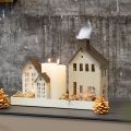 Decorative metal house with chimney and window, 24cm | Floristik24.ie