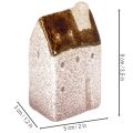 Decorative ceramic miniature houses set, table decoration, 9cm, 3 pieces | Floristik24.ie