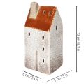 Ceramic house decoration with chimney, tealight house, autumn and winter, 13cm, 2 pieces | Floristik24.ie