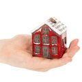 Ceramic candle holder, decorative house with snow for table decoration, 7cm, 2 pieces | Floristik24.ie