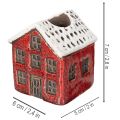 Ceramic candle holder, decorative house with snow for table decoration, 7cm, 2 pieces | Floristik24.ie