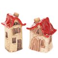 Floristik24 Ceramic House Decoration Set Small Houses with Red Roof 8cm 2pcs