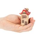 Ceramic House Decoration Set Small Houses with Red Roof 8cm 2pcs | Floristik24.ie