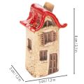 Ceramic House Decoration Set Small Houses with Red Roof 8cm 2pcs | Floristik24.ie