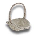 Floristik24 Handle basket oval in white 26cm