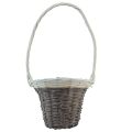 Floristik24 Handle basket willow grey white Ø29cm H50cm