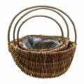 Floristik24 Handle basket round natural Ø32/28/22cm set of 3