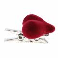 Floristik24 Decorative heart with clip red 3cm 8pcs