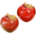 Floristik24 Autumn decoration ceramic apples table decoration red green H9cm 2 pcs