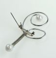 Floristik24 Wedding pins with pearls, silver 8cm 24pcs