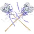 Floristik24 Lavender heart, summer decoration, heart to stick with lavender, Mediterranean heart decoration 6pcs