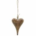 Floristik24 Heart to hang mango nature, golden 14 × 11cm 2pcs