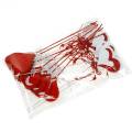 Floristik24 Heart on a stick red, white decorative heart decorative plug Valentine&#39;s Day 16 pieces