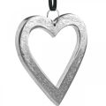 Floristik24 Heart to hang, metal decoration, Christmas, wedding decoration silver 11 × 11cm