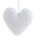 Floristik24 Hearts flocked to hang 15cm white 4pcs
