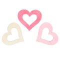 Floristik24 Hearts to scatter pink, pink, nature 4cm 72p