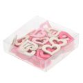 Floristik24 Hearts to scatter pink, pink, nature 4cm 72p