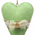 Floristik24 Heart hanger metal lime green, white assorted H11cm 4pcs