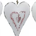 Floristik24 Decorative hearts for hanging metal white metal heart 12×16cm 3pcs