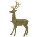 Decorative deer standing figure, flocked with antlers, 31cm | Floristik24.ie