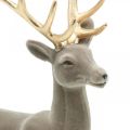 Floristik24 Decorative deer decorative figure decorative reindeer flocked gray H46cm