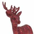 Floristik24 Deco deer glitter berry 14cm 4pcs