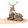 Decorative figurine of a deer family with snow as winter decoration, 17cm | Floristik24.ie