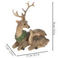 Decorative figurine of a deer family with snow as winter decoration, 17cm | Floristik24.ie