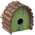 Floristik24 Hanging decoration birdhouse with round roof wood green brown 16.5×10×17cm