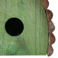 Floristik24 Hanging decoration birdhouse with round roof wood green brown 16.5×10×17cm