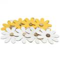 Floristik24 Wooden flowers to hang, spring decoration, flowers made of wood yellow and white, summer flowers 8pcs