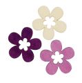 Floristik24 Wood flowers sort. Purple, white 4cm 72pcs