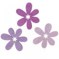 Floristik24 Wooden flowers scatter decoration blossoms wood purple/violet/pink Ø4cm 72p