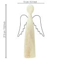 Modern Wooden Angel Figurine Guardian Angel H27.5cm | Floristik24.ie