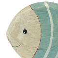 Floristik24 Wooden fish decorative fish to stand light blue natural 18×10cm