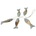 Floristik24 Wooden fish silver gray hanger with 5 fishes wood 15cm