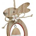 Floristik24 Easter bunnies made of wood to hang with Easter eggs 12cm - 14.5cm 4pcs