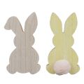 Floristik24 Wooden bunnies decorative bunnies Easter decoration wood pastel 8.5×16cm 6pcs