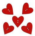 Floristik24 Wooden heart buttons 2.5cm red 48pcs